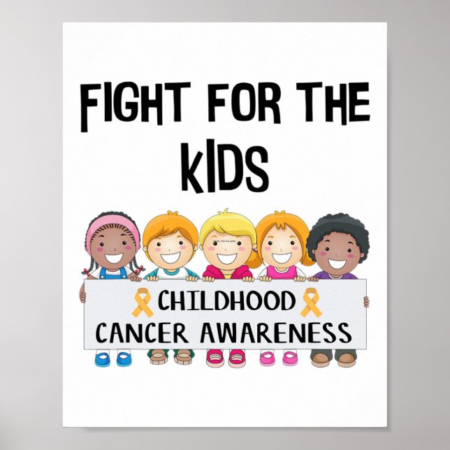 Affiche Sensibilisation au cancer de l'enfant Combat adora (Devant)