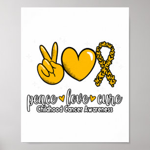 Affiche Sensibilisation au cancer de l'enfant Paix Amour G