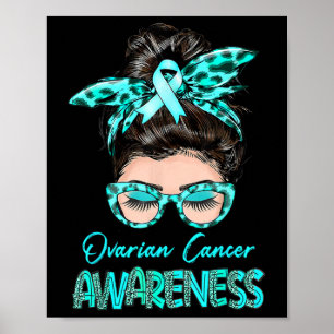 Affiche Sensibilisation au cancer de l'ovaire Bun Turquois