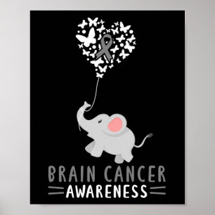 Affiche Sensibilisation au cancer du cerveau Éléphant Cerv
