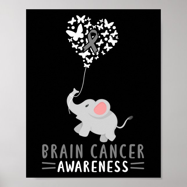 Affiche Sensibilisation au cancer du cerveau Éléphant Cerv (Devant)
