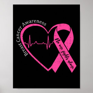Affiche Sensibilisation au cancer du sein Coeur Pink Ribbo