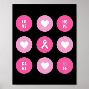 Affiche Sensibilisation au cancer du sein Coeurs Espoir