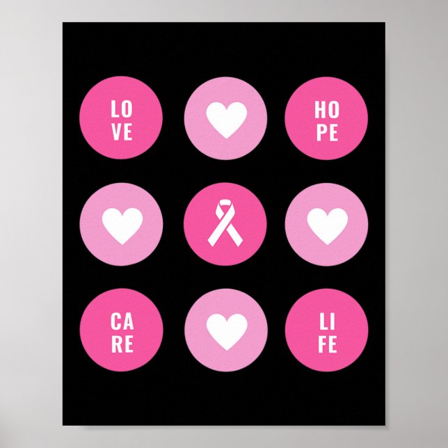 Affiche Sensibilisation au cancer du sein Coeurs Espoir (Devant)