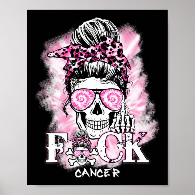 Affiche Sensibilisation au cancer du sein Crâne F Ck Cance (Devant)