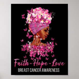 Affiche Sensibilisation au cancer du sein Faith Hope Love