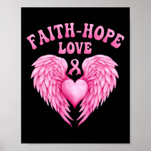 Affiche Sensibilisation au cancer du sein Faith-hope Ribbo
