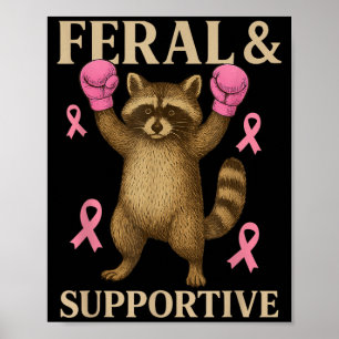 Affiche Sensibilisation au cancer du sein Féral et drôle d
