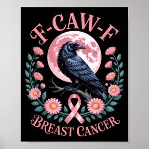 Affiche Sensibilisation au cancer du sein Funny Pink Raven