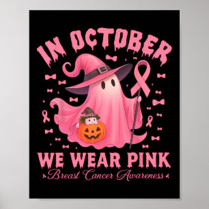Affiche Sensibilisation au cancer du sein Halloween En Oct