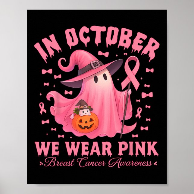 Affiche Sensibilisation au cancer du sein Halloween En Oct (Devant)