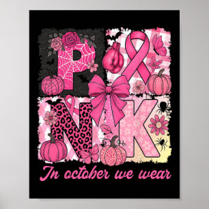Affiche Sensibilisation au cancer du sein Halloween En Oct