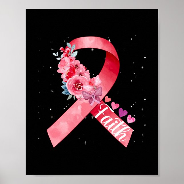 Affiche Sensibilisation au cancer du sein Ruban rose (Devant)