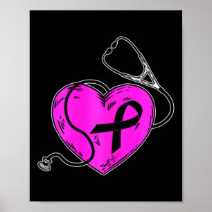 Affiche Sensibilisation au cancer du sein Ruban rose Survi