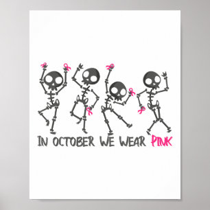 Affiche Sensibilisation au cancer du sein Squelette Octobr