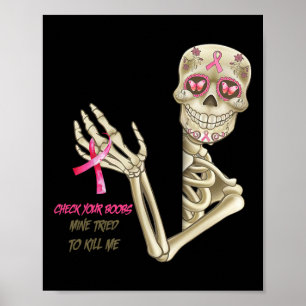 Affiche Sensibilisation au cancer du sein Squelette Vérifi