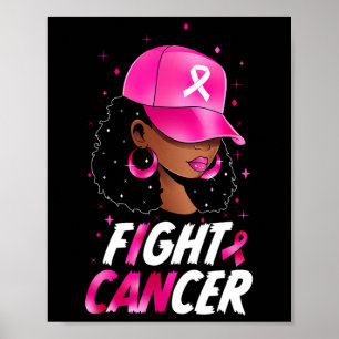 Affiche Sensibilisation au cancer Femmes noires Guerrière 