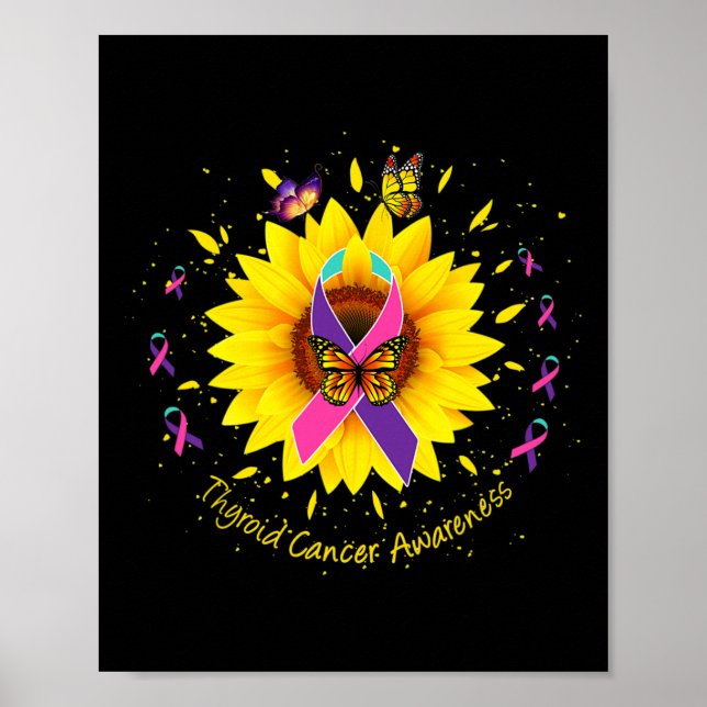 Affiche Sensibilisation au cancer Papillon de tournesol Su (Devant)