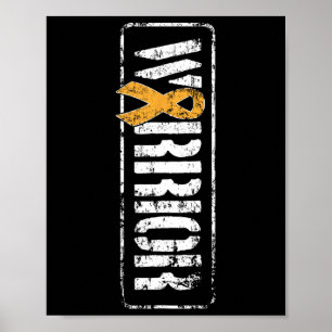 Affiche Sensibilisation au cancer - Ruban de guerrier mili