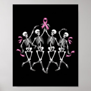 Affiche Sensibilisation au cancer Squelette Danser Coûts d