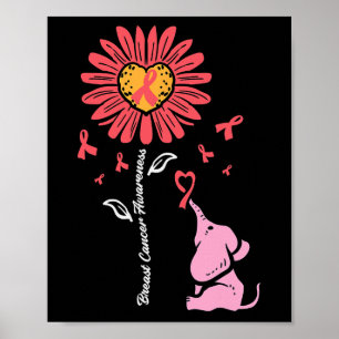 Affiche Sensibilisation au cancer Tournesol Eléphant Fille