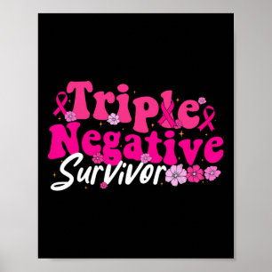 Affiche Sensibilisation au cancer Triple Fleurs de survie