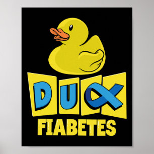 Affiche Sensibilisation au diabète de canard amusant