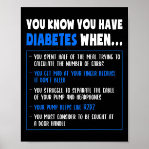 Affiche Sensibilisation au diabète Diabète Type 1 Jeu De P
