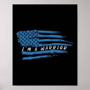 Affiche Sensibilisation au diabète Guerrier du drapeau amé