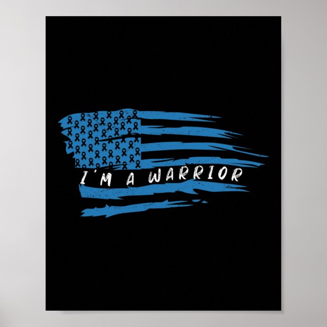 Affiche Sensibilisation au diabète Guerrier du drapeau amé (Devant)