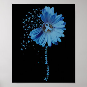 Affiche Sensibilisation au diabète Sunflower Ribbon Cadeau