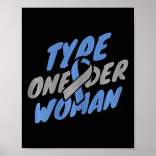 Affiche Sensibilisation au diabète - T1d Type Une femme âg