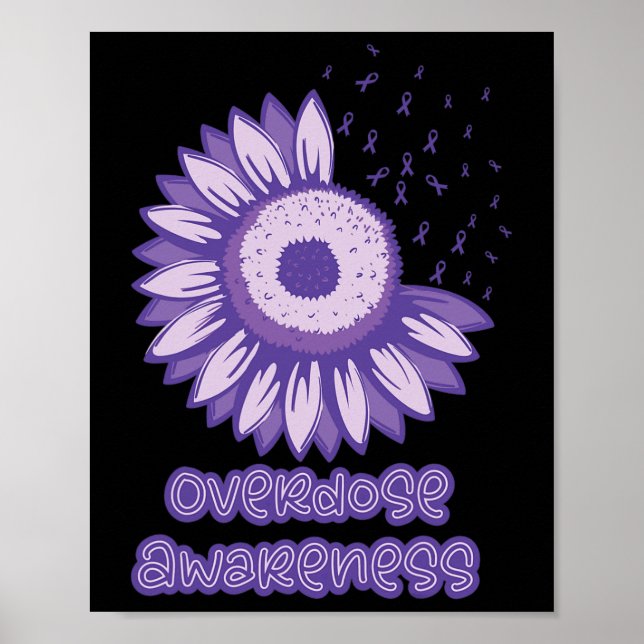Affiche Sensibilisation au ruban violet Opioïde (Devant)