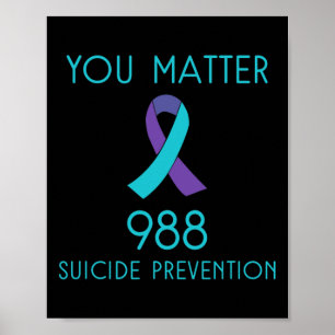 Affiche Sensibilisation au suicide - 988 - Prévention du s