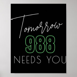 Affiche Sensibilisation au suicide 988 - Prévention du sui