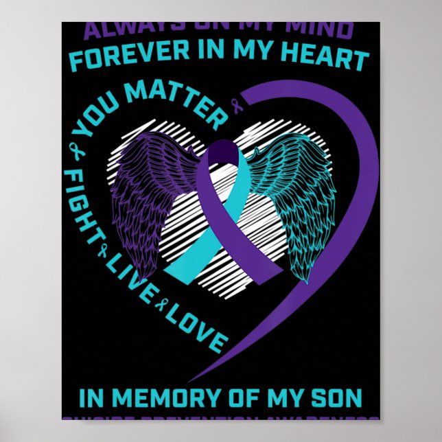 Affiche Sensibilisation Au Suicide En Mémoire De Mon Fils  (Devant)