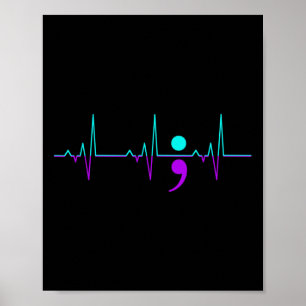 Affiche Sensibilisation au suicide Heartbeat Happy Ribbon 