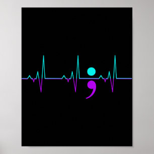Affiche Sensibilisation au suicide Heartbeat Happy Ribbon 