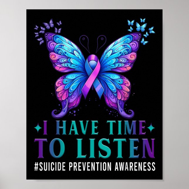 Affiche Sensibilisation Au Suicide J'Ai Le Temps D'Écouter (Devant)
