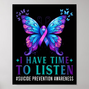 Affiche Sensibilisation Au Suicide J'Ai Le Temps D'Écouter