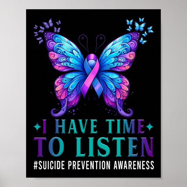 Affiche Sensibilisation Au Suicide J'Ai Le Temps D'Écouter (Devant)
