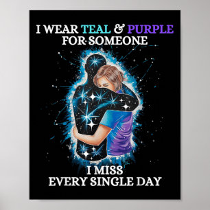 Affiche Sensibilisation au suicide Je porte du sarcelle &a