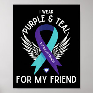 Affiche Sensibilisation Au Suicide Je Porte Turquoise Et V