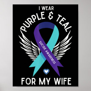 Affiche Sensibilisation Au Suicide Je Porte Turquoise Et V