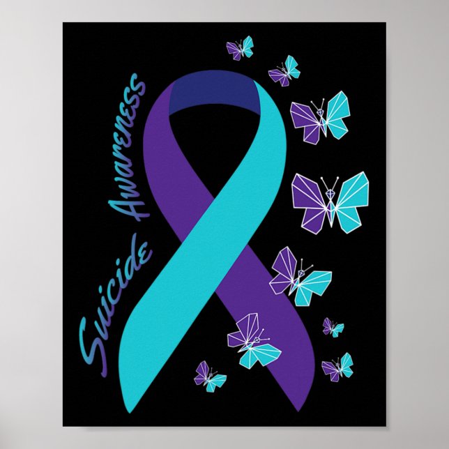 Affiche Sensibilisation au suicide papillon Santé mentale (Devant)