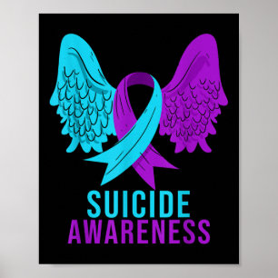 Affiche Sensibilisation au suicide Ruban Santé mentale Dép