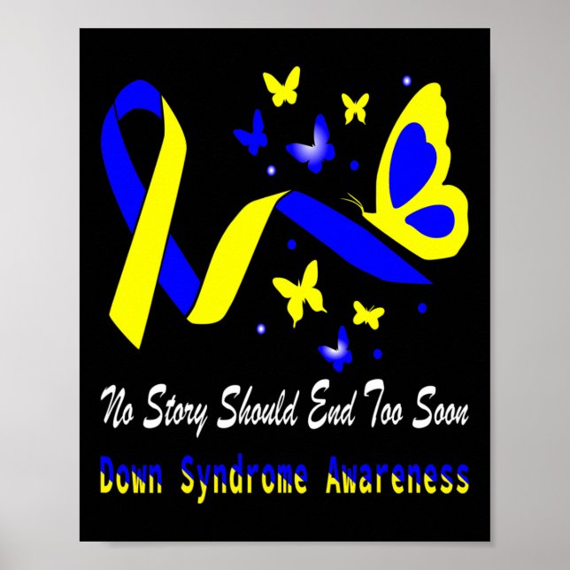 Affiche Sensibilisation Au Syndrome De Down Papillon Bleu  (Devant)