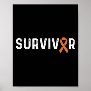 Affiche Sensibilisation aux Crps Survivant du ruban orange