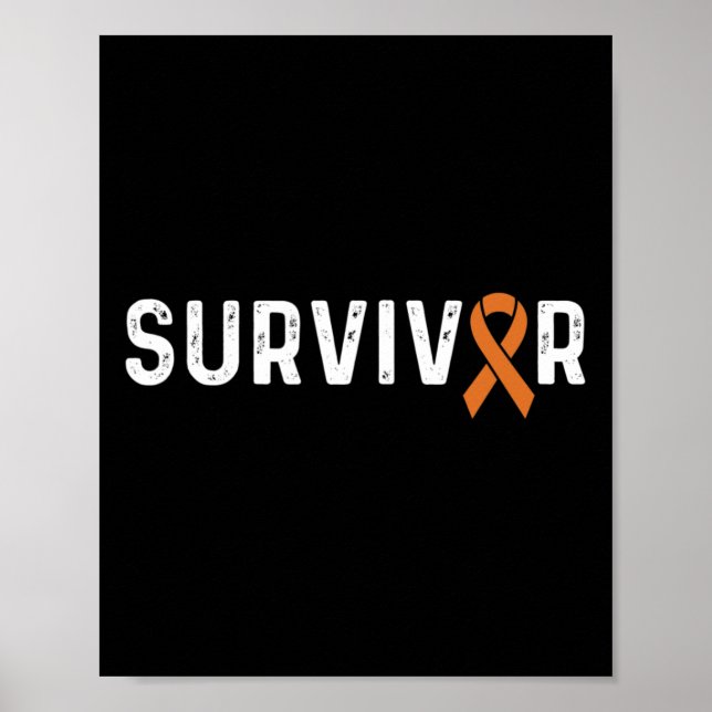 Affiche Sensibilisation aux Crps Survivant du ruban orange (Devant)