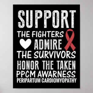 Affiche Sensibilisation aux maladies cardiaques Le ruban r